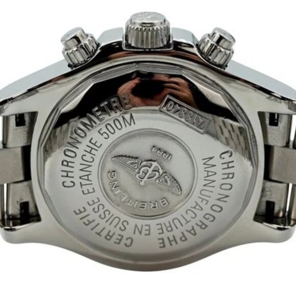 Breitling 42mm Men\'s Super Ocean Black Dial 500M Auto Chrono B+P Watch! A13340!